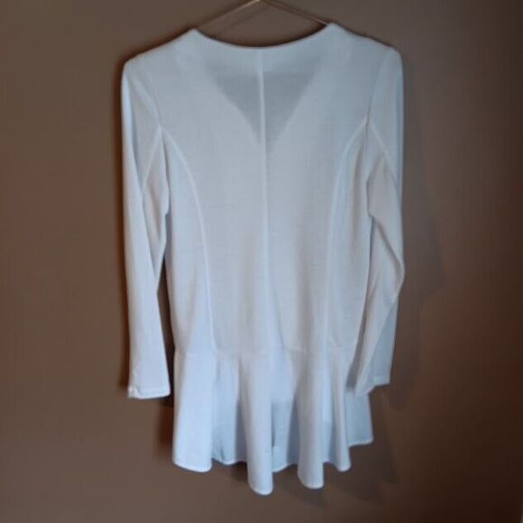 Soft Surroundings Calista White Zip Long Sleeve Blouse Jacket Xs Extra Small - Picture 8 of 9